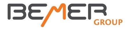 Logotipo de BEMER Group en gris y naranja sobre fondo blanco